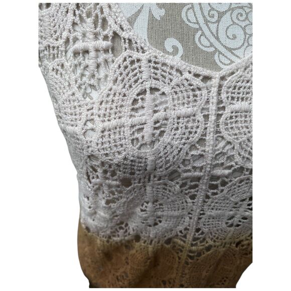 COCO + CARMEN Crochet Cotton Ombre Tunic Tank Top L/XL Boho Festival Beach - Picture 11 of 16